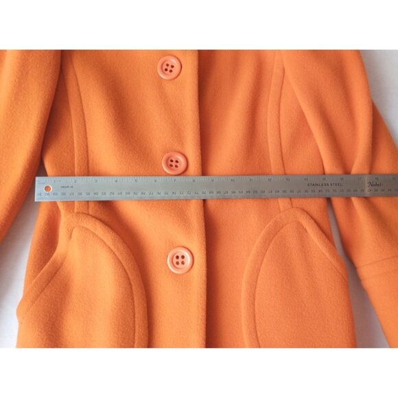 NWOT Orange small wool coat Jean Basic ptp 16'' - Picture 7 of 16